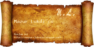 Mazur Lukács névjegykártya